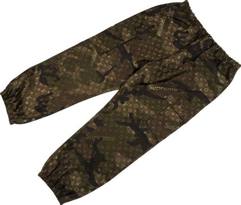 replica louis vuitton x supreme monogram cargo track pants